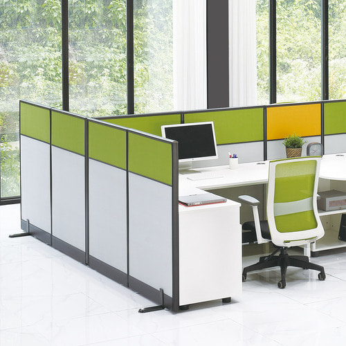 60T 알루미늄 사무실 책상 가림막 이동식칸막이 공간분리 사무용 칼라 파티션 (원톤/투톤/쓰리톤/상부유리 ~H1200)