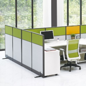 60T 알루미늄 사무실 책상 가림막 이동식칸막이 공간분리 사무용 칼라 파티션 (원톤/투톤/쓰리톤/상부유리 ~H1800)