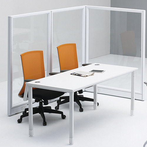 사무용 45T 알루미늄 책상 가림막 이동식칸막이 사무실 회의실 인테리어 강화 전면 유리 파티션 H1200